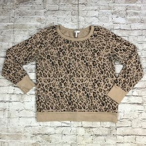 Joie leopard print crew neck sweatshirt